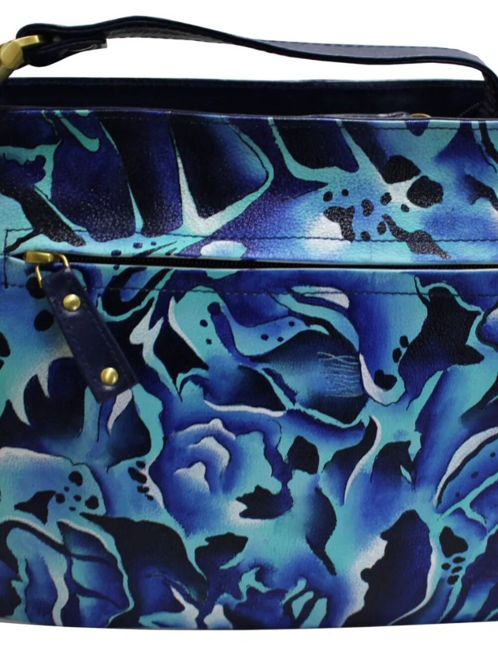 Blue Splash Hand Painted Shoulder Bag